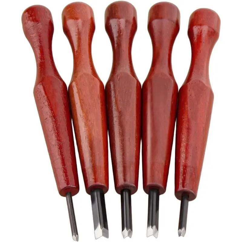 

Набор инструментов для линогравюры GIGI - треугольные деревянные резцы, V-образные ножи, 5 шт., для начинающих в технике линогравюры и резьбы по дереву