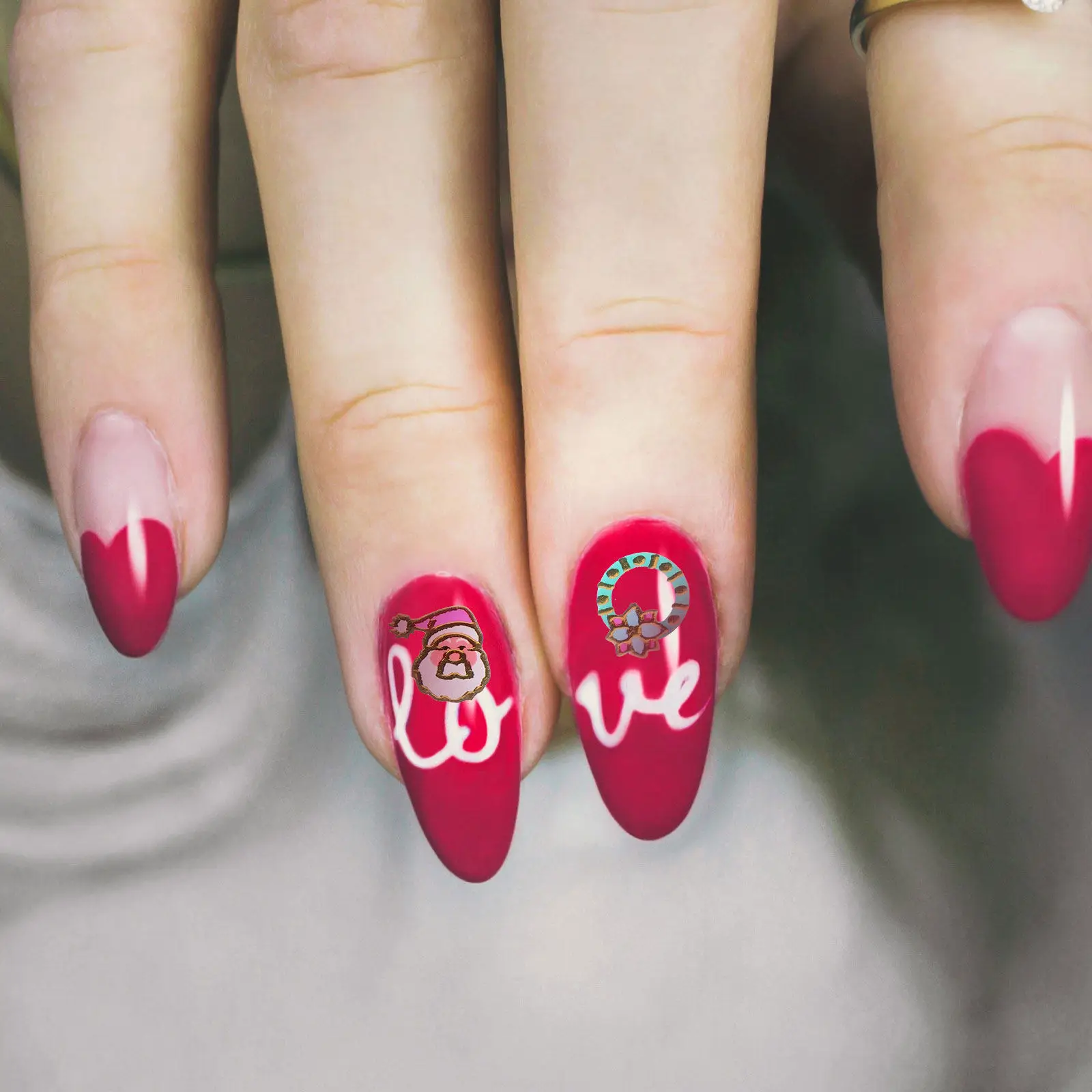 

24 Sheets Stickers Christmas Decorations 3D Nail Stickers Removable Patch Adhesive Fake Nails 3D Material