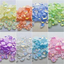 wholesale100pcs Mocha Jelly AB different shaped Crystal Sleek Rhinestone 3D Manicure Nail Art Decoration Charms Jewelry