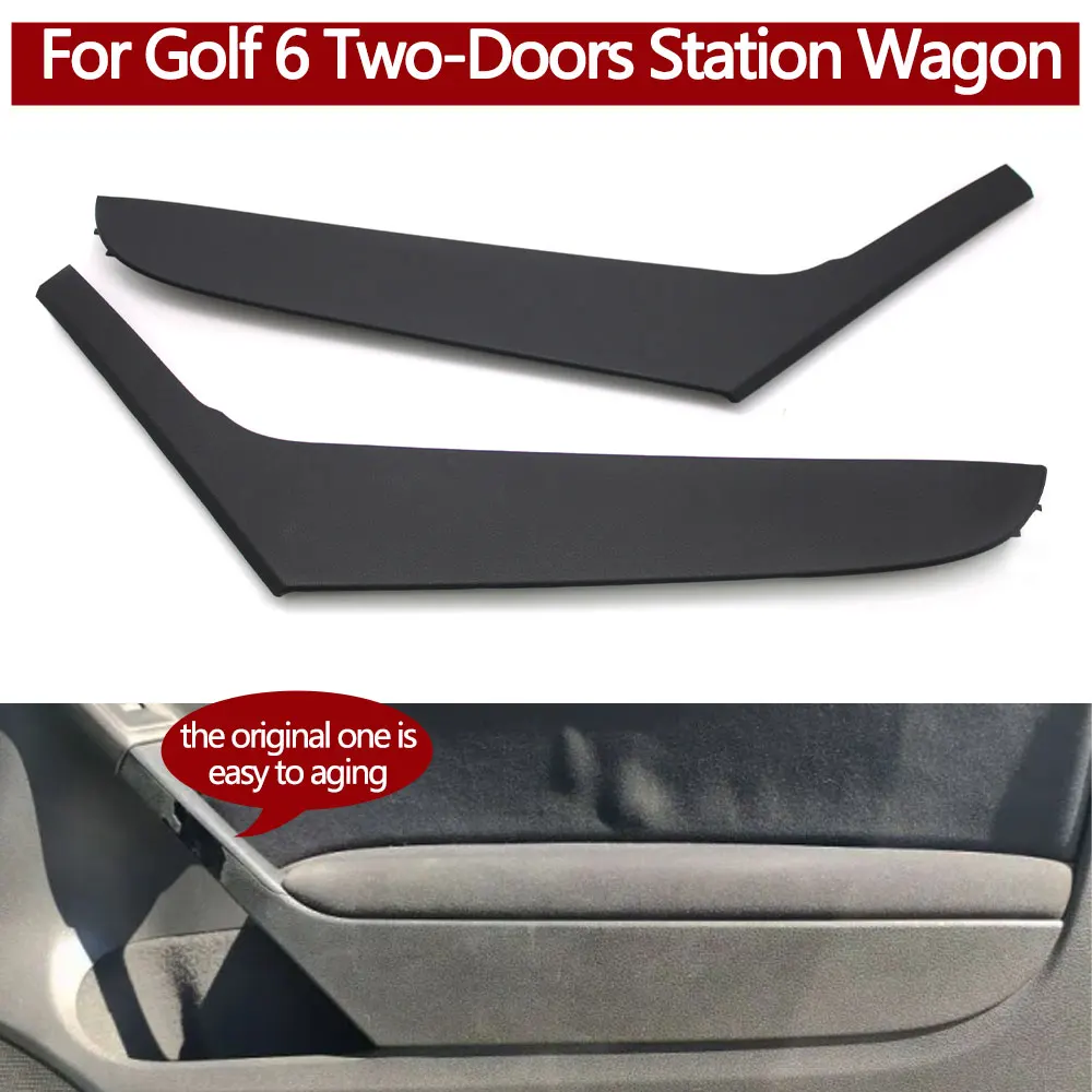2-Door Interior Black Left Right Door Pull Handle Outer Cover Trim