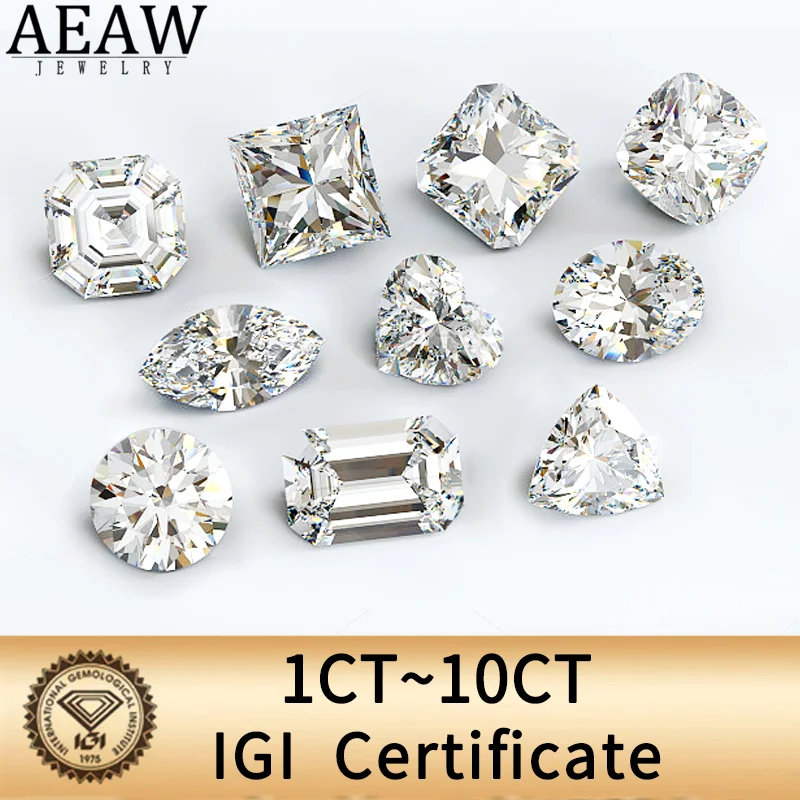 

1ct-10ct выращенные в лаборатории бриллианты DEF цвет VS ясность каждый с сертификацией IGI рассыпчатые бриллианты, используемые для настройки ювелирных изделий.