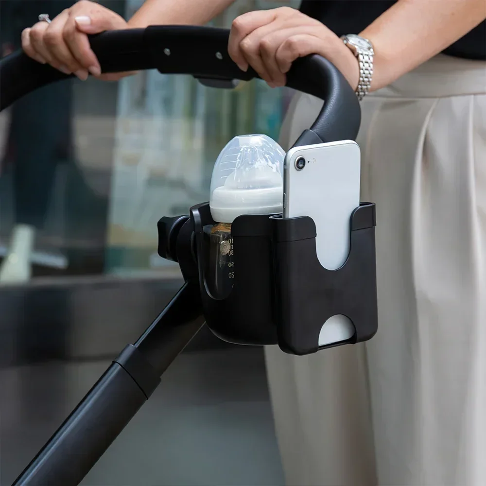 Universal Baby Stroller Cup & Phone Holder – Multi-Function Stroller Accessory with Cup & Mobile Device Storage