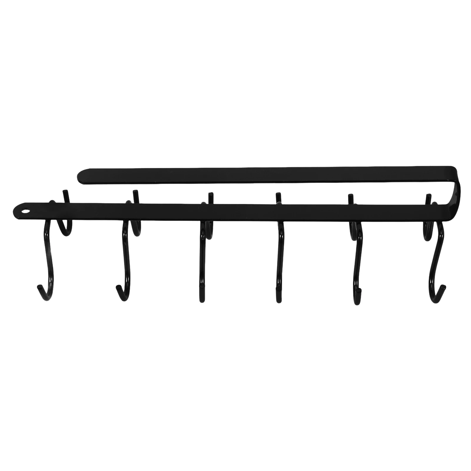 

12 Hooks No Drilling Hanger Iron Cup Holder Under Cabinet Hanger No Drilling Kitchen Mug Rack Utensil Storage Shelf Hook