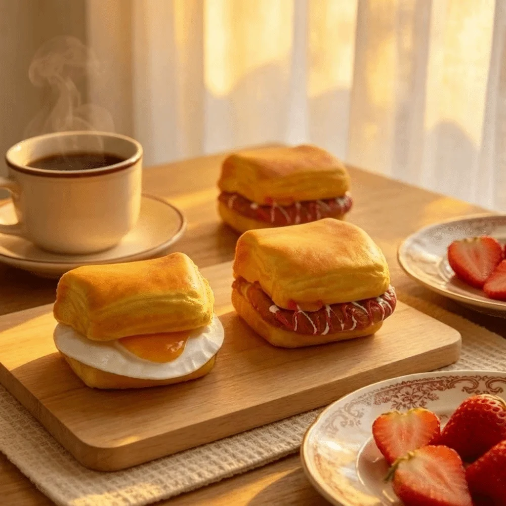 Creative Fried Egg Toast Squishy Toy Super Soft Kneading Bread Squeeze Toy Anxiety Relief Funny Simulation Food Pinch