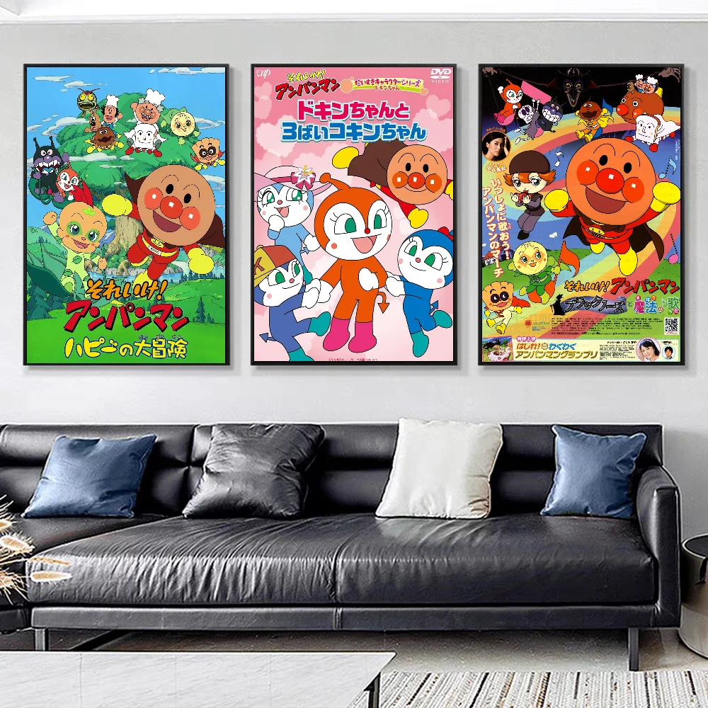 Anpanman Movie Sticky Posters Retro Kraft Paper Sticker DIY Room Bar Cafe Aesthetic Art Wall Painting