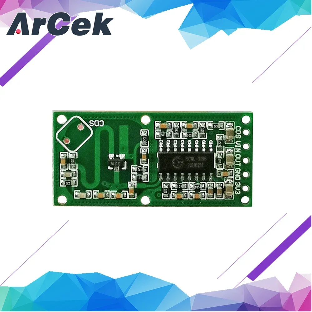 Módulo de Sensor de inducción de cuerpo humano, placa de interruptor de Sensor de Radar de microonda de microondas RCWL 0516