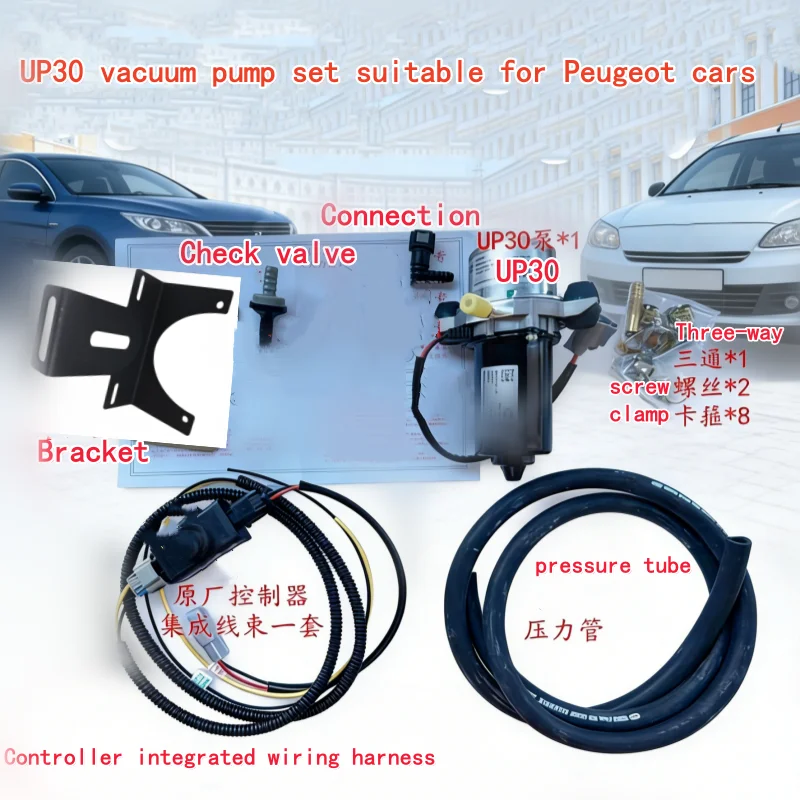 

Electronic vacuum pump kit with booster pump is suitable for Peugeot cars such as 408, 308, 3008, 508, 307, 3007, 408, etc.