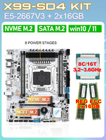 X99 pc gamer complete kit xeon E5 2667 2643 V3 V4 up to 3.6GHz DDR4 motherboard LGA 2011 X99 diy games computer windows 1111