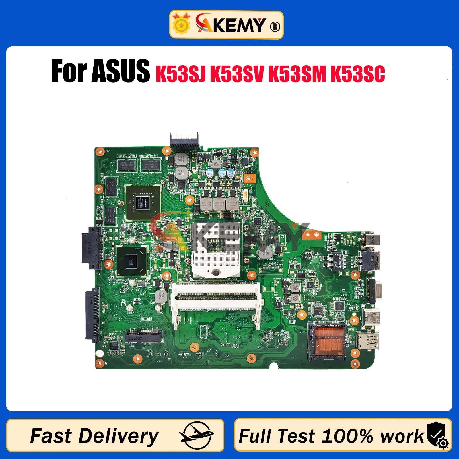 

K53SV Laptop Motherboard For ASUS K53S K53SJ K53SV K53SD K53SM K53SK K53SC Notebook Mainboard 100% tests OK fast shipping stk