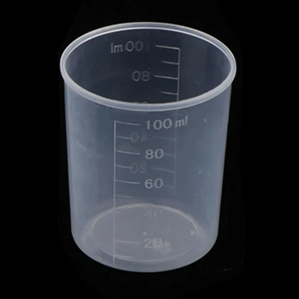 100ML Scale Cup Reusable Plastic Measuring Glass for Lab Measurement Cup Tool Transparent Scale Beaker Cups Measuring Glass