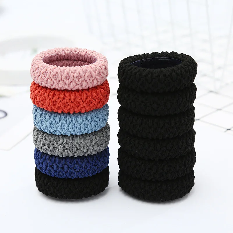 20pcs/box Stretchy  Young Lady Rubber Band Simple Black Hair Accessories  Wholesale Hair Rope