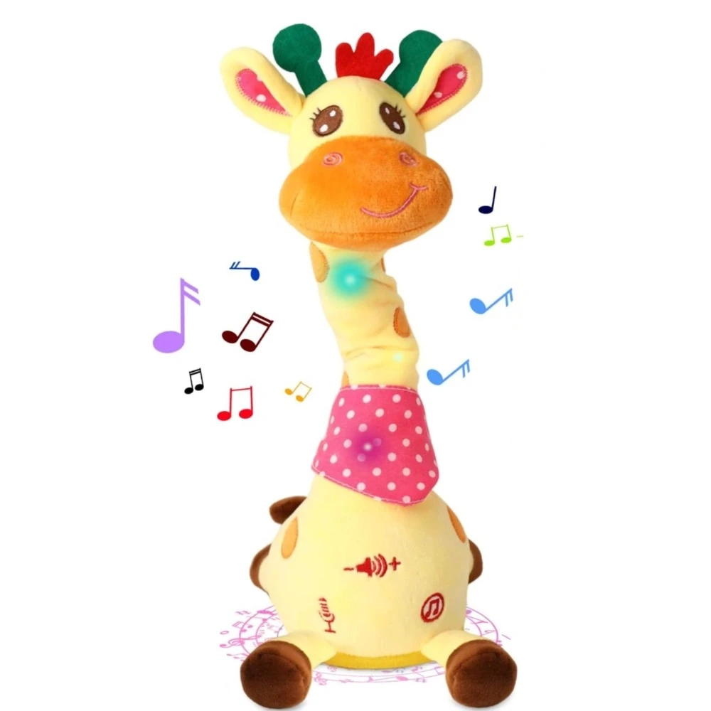 Repetendo o que você diz dançando brinquedo de girafa falante com 10 músicas brilhantes balançando dança girafa volume ajustável musical