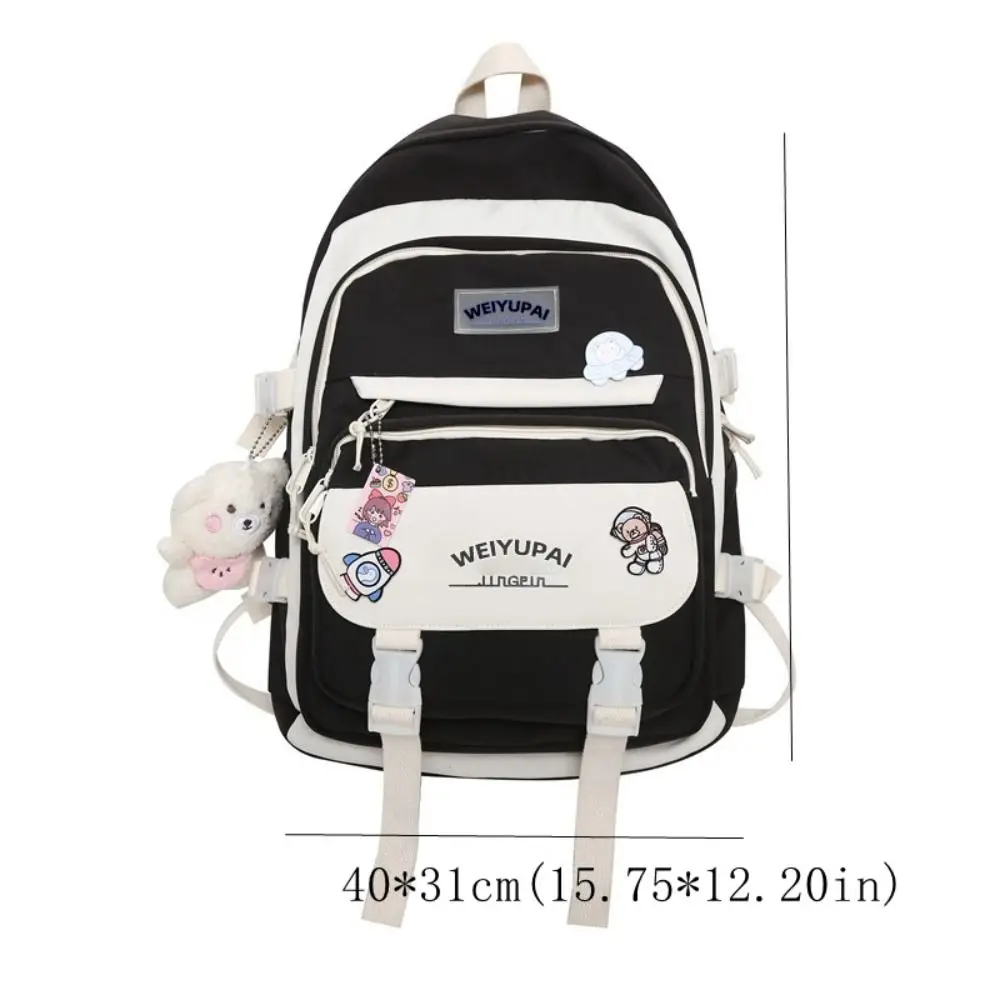 Portable Ins Students School Bags Multi Pockets Bear Girls Shoulder Bags Large Capacity Cartoon Large Handbag Student