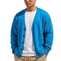 Autumn Men’s Long Sleeve Open Cardigan ButtonFront Plain Tone Knit Jumper Daily Outer Garment Street Mens Knitted Apparel 3