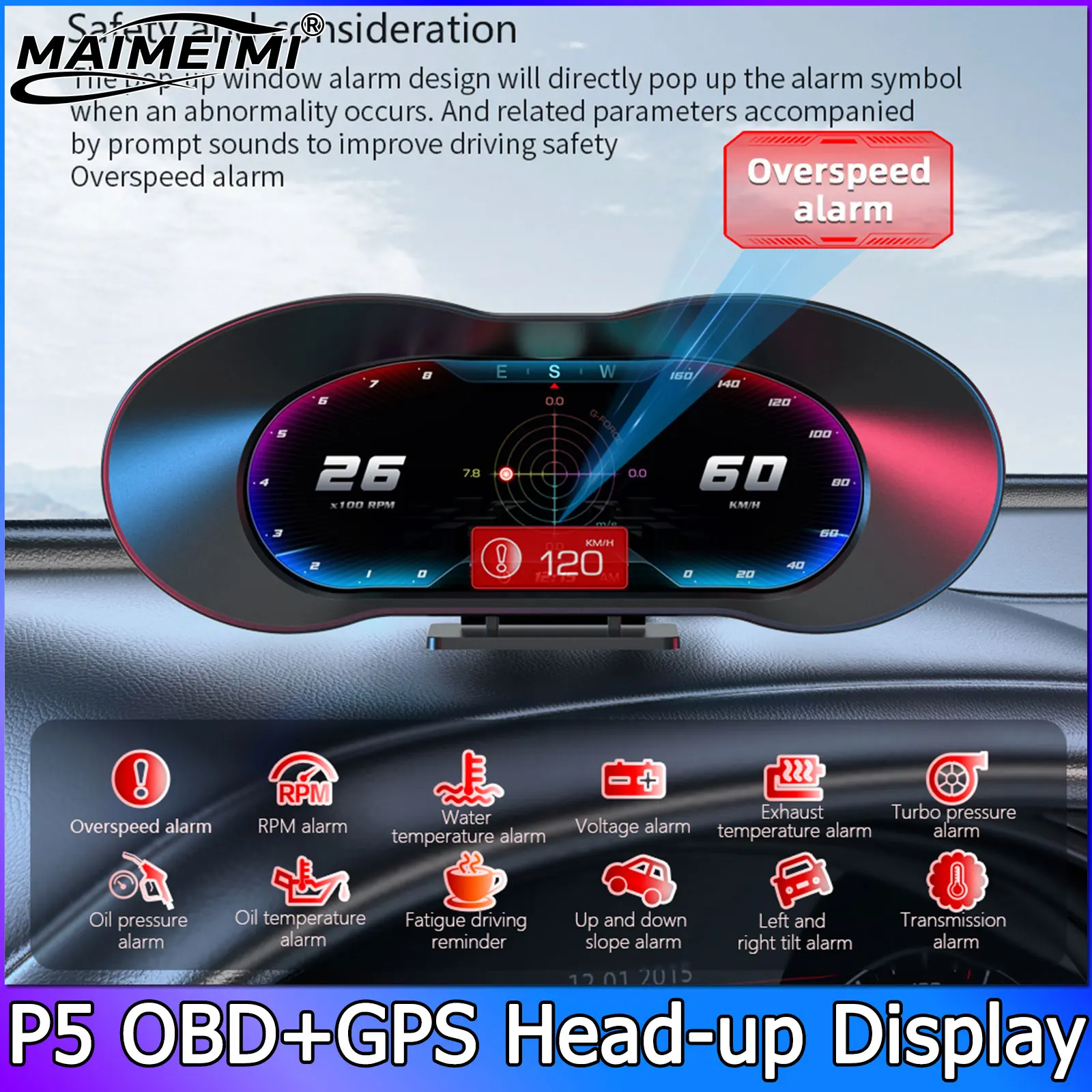 Obd +Gps Hud P5 Car… - image