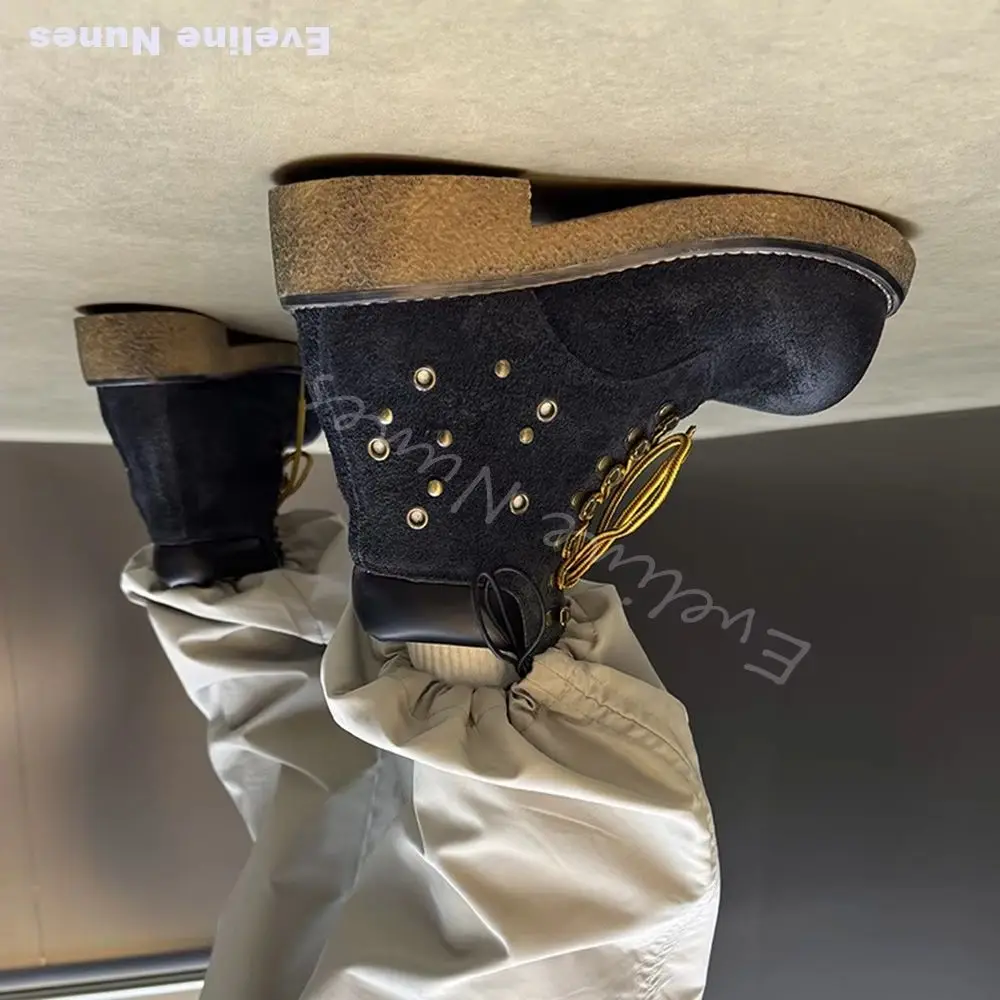 Men Vintage Distressed Suede Ankle Boots Big Round Toe Lace Up Anti Wear Casual Streetwear Boots Retro Industrial Work Boots