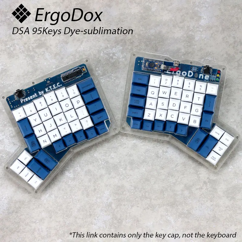 Custom ErgoDox-Style DSA 95-Key Split Keyboard Keycaps by WuMing ChengPin, PBT Dye-Sub MX Stem Mechanical, Third-Party Set