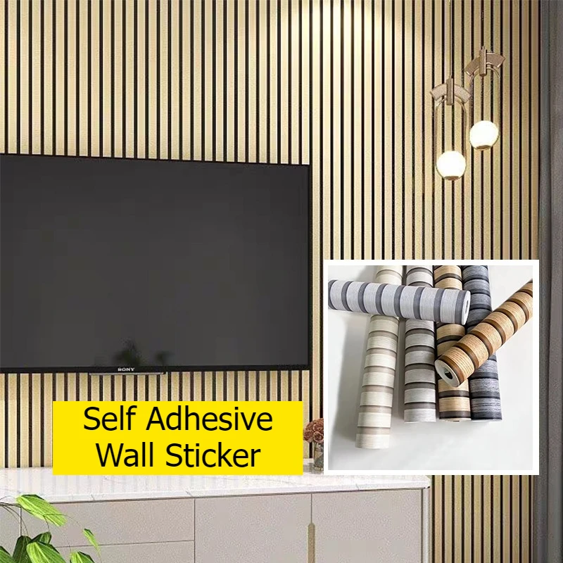 

Faux 3D Wood Grain Self Adhesive Sticker Wallpapers for Living Room Waterproof Peel and Stick Wallpaper Home Decor Renovation