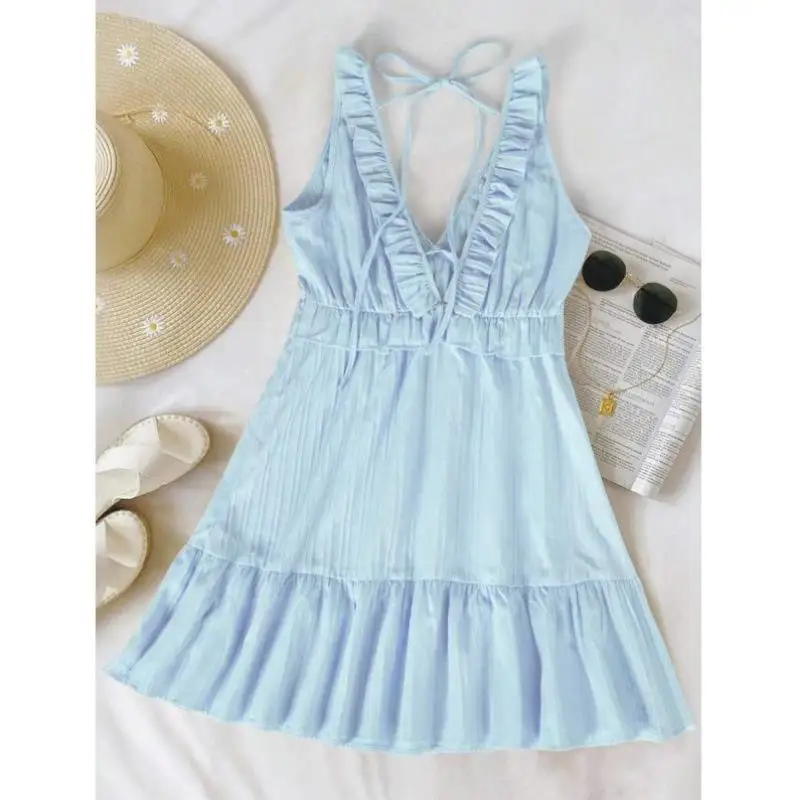 Saia simples com alça de renda cor pura luz amarelo k 64077 sle roupas esportivas casuais sete sve outono temporada