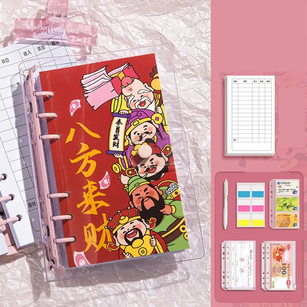 แฟชั่น 100 แผ่นประหยัดเงิน Binder แบบพกพา PU หนัง Planner Organizer Savings คู่มือเติมบัญชี Book Office