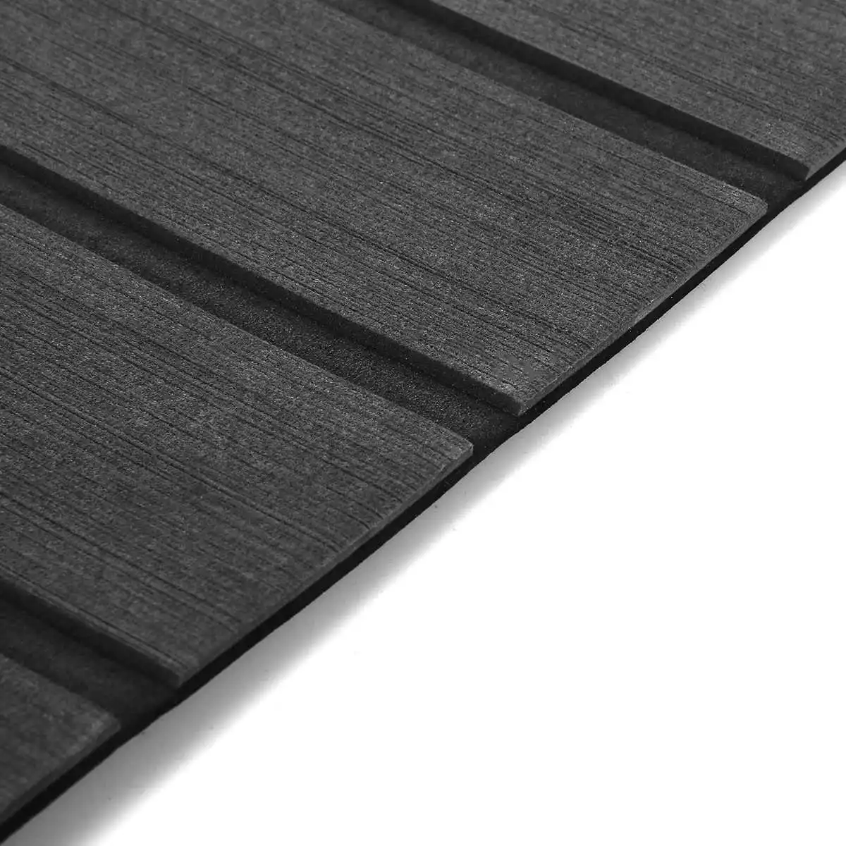 2400x600x6mm Self-Adhesive EVA Foam Faux Teak Decking Sheet Marine Flooring Boat Decking Sheet Gray Black Striped Pad Mat