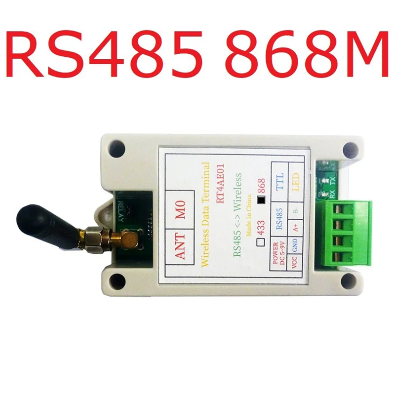 

LBER RT4AE01 868M Wireless Transceiver Serial Data Long-Distance Transmission Module For PLC Relay Meter Reading Sensor