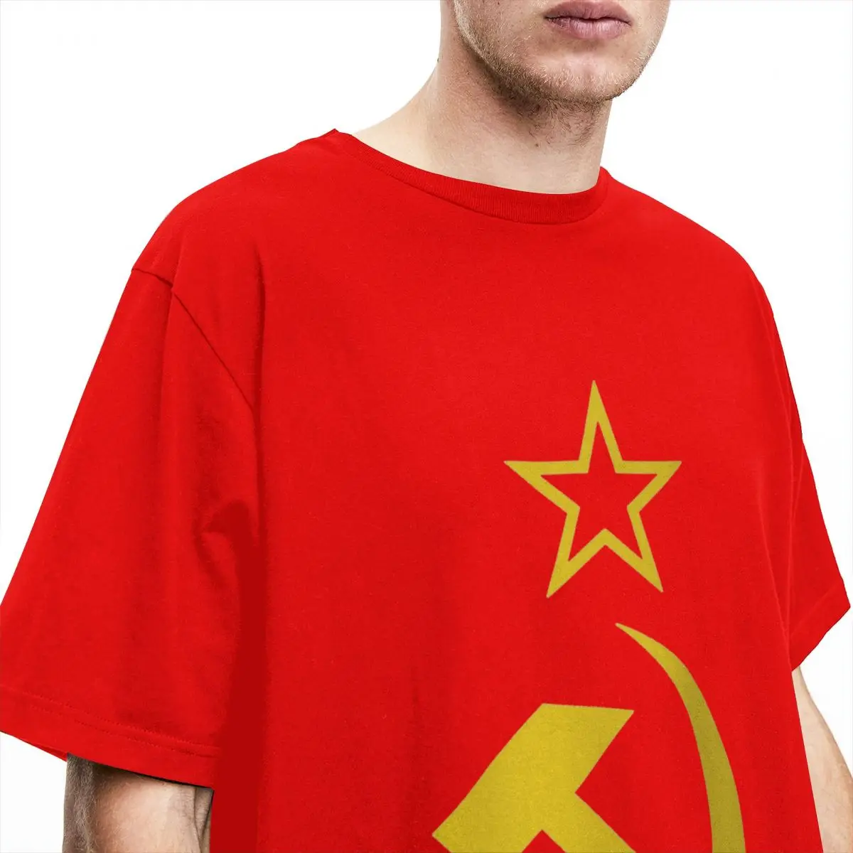 USSR Hammer Sickle CCCP Retro Russian Soviet Flag Shirt Accessories for Men Women Cotton Funny T-shirt Short Sleeve Clothes