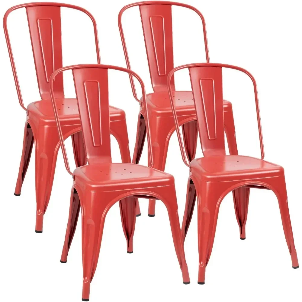 

Stackable Kitchen Dining Chairs Metal Chairs Bistro Cafe Side Height Restaurant