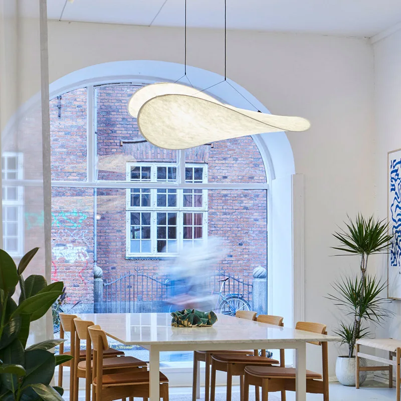 

Подвесной светильник Tense, высококачественный бумажный подвесной светильник, столовая, гостиная, спальня, ресторан, дизайнерская светодиодная люстра из шелковой ткани