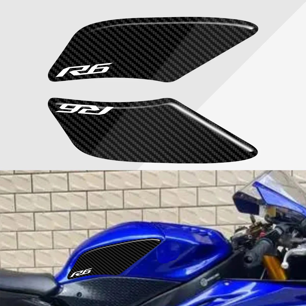 YAMAHA YZF-R6 R6 2017 2018 2019 2020 2021 2022 오토바이 측면 탱크 패드 보호 무릎 그립 미끄럼 방지