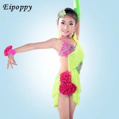 New Girls Latin Skirts Game Performance Clothing Children Dance Clothes Children's Clothes and Costumes Tassels