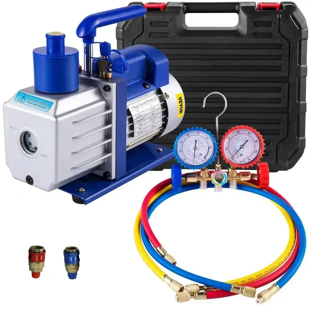 VEVOR Pro Beinstrecker 220LBS Beinstreckmaschine mit Vakuumpumpe, mit Manometern, Kältemittel für HVAC-Kühlung, Vakuum 1,8-4,8 CFM