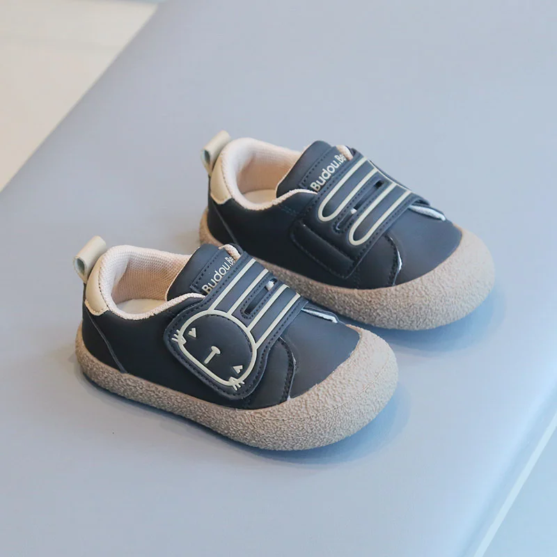 Toddler Casual Shoes Soft Bottom Non-slip Baby Shoes Kids Boys Girls Comfort Leather Sneakers Fashion Cartoon Single Shoes