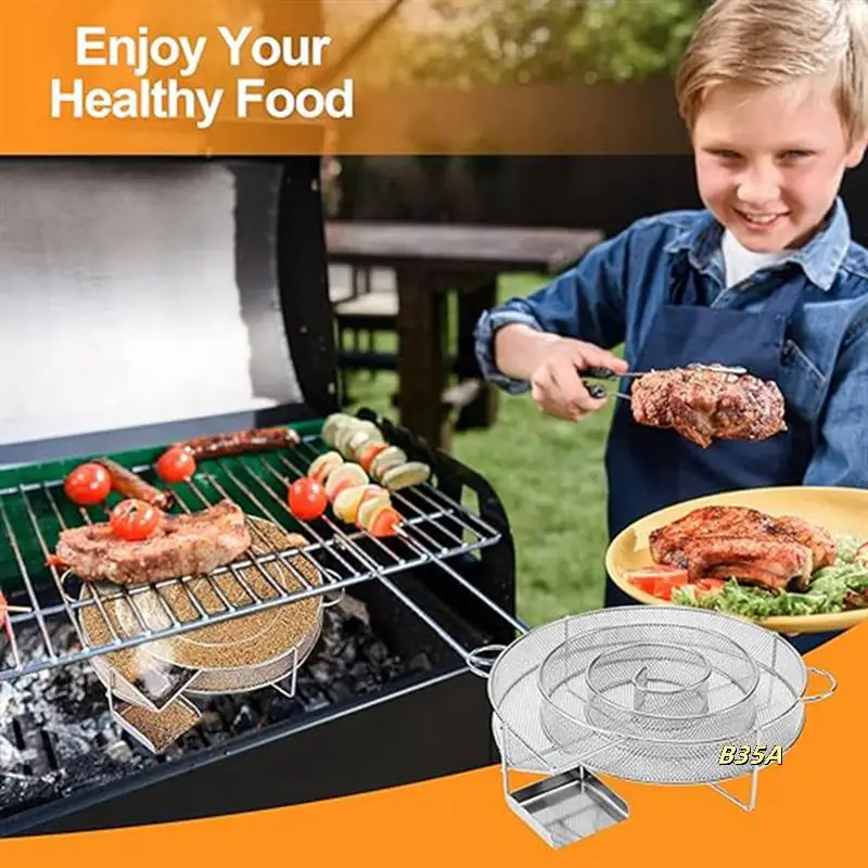 

Smoking Basket Spice Rack Stainless Steel Smoking Tray Cold Smoke Generator Smoking Box Outdoor BBQ Rack