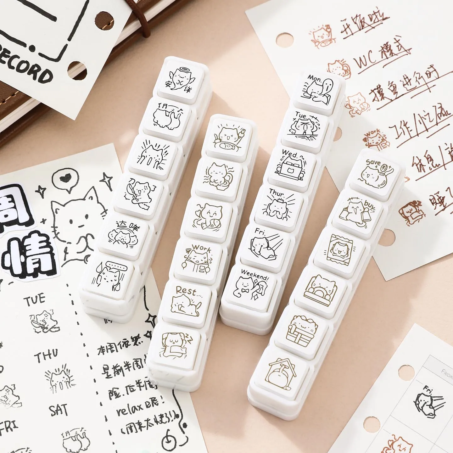 

TIANZI 6 Pcs Cartoon Color Teacher Seals Commendation Award Seal Evaluation Stamp Stationery Scrapbook Supplies for Classroom