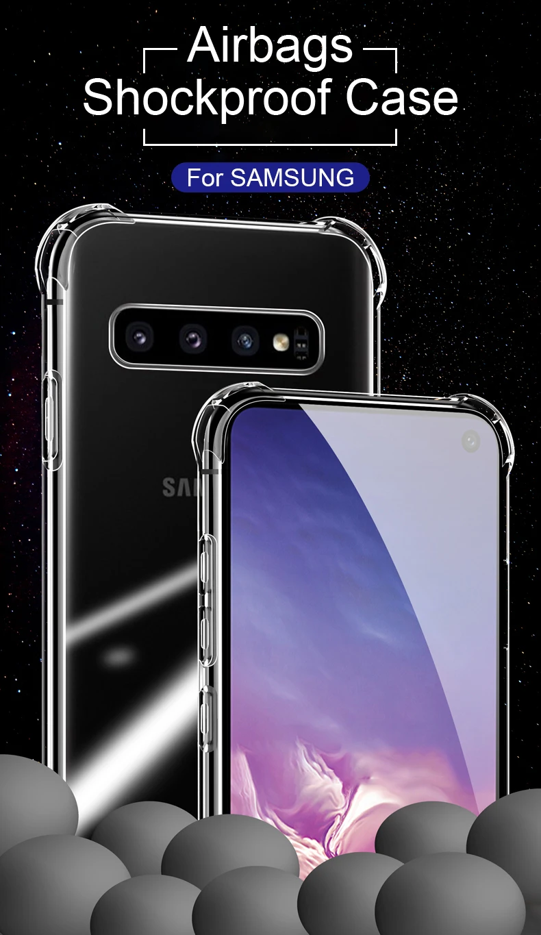 Luxury Silicone Case For Samsung Galaxy S20 FE S10 S9 S8 Plus S10E Transparent Soft Case For Samsung Note 8 9 10 20 Shockproof