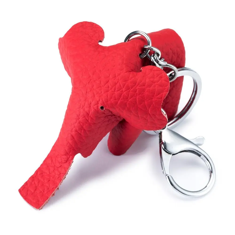 

Funny Genuine Leather Lucky Elephant Keychain Gift Handmade Elephant Pendant Multiple Styles DIY Doll Hanging Bag
