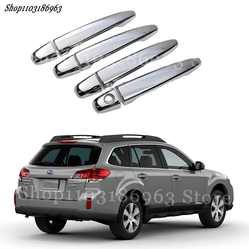 

Gloss Black Door Handle Cover Sticker Trim For Subaru Outback 2010-2014 car Sticker Car-Styling Accessories Cover Auto Parts