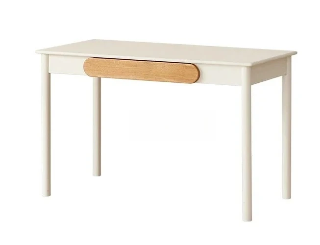 

Стол из цельного дерева, простой кремовый стиль, белый письменный стол для студенческого домашнего чтения