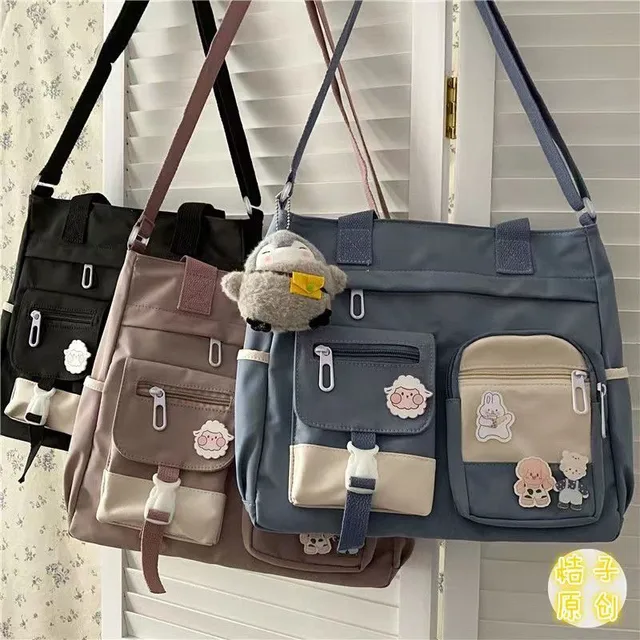 Nylonowe wodoodporne płótno torebki damskie torba na ramię japońska damska torba studencka torba Crossbody dla dziewczynki tornister