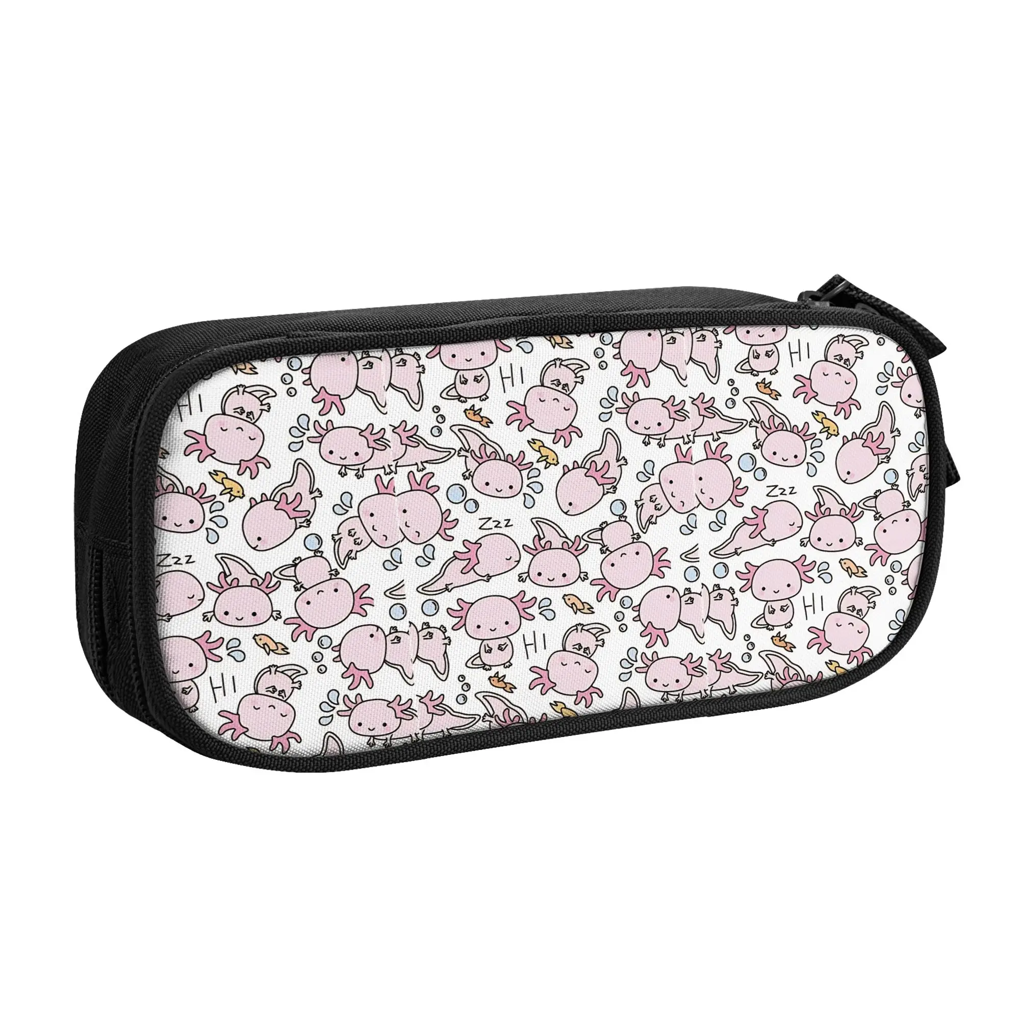 1 piece Lightweight Swimmy Axolotls Pencil Case Teen Pen Bag Axolotls School Stationery Bag