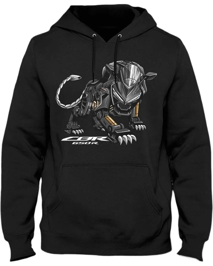 Classic Japanese Motorcycle CBR 650R Panther Inspired Pullover Hoodie New 100% Cotton Casual Mens Sweatshirts Fashion Streetwear