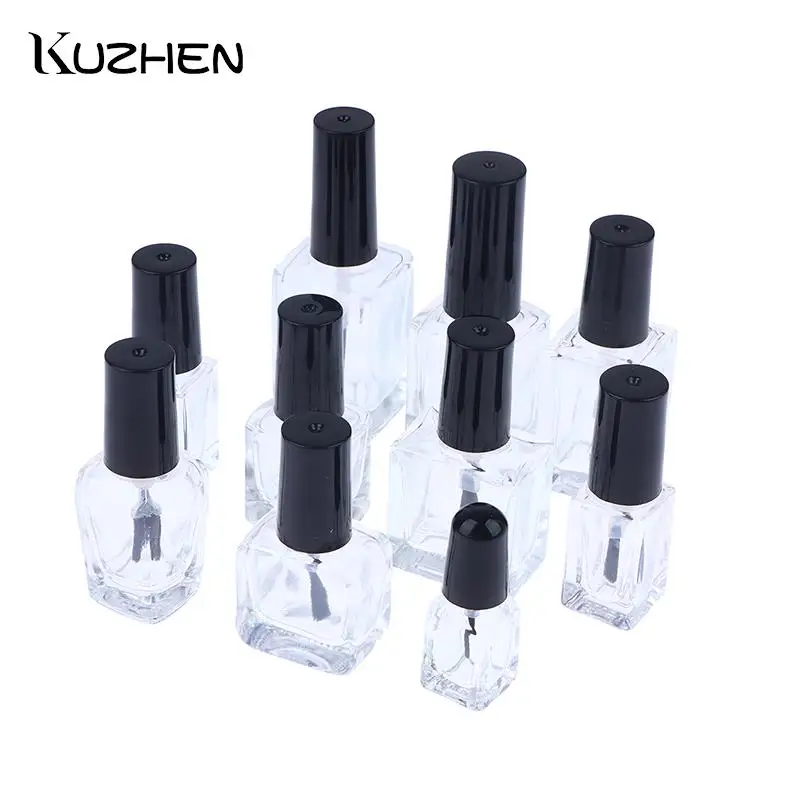 1Pcs Nail Gel Empty Bottle With Brush Glass Empty Blending Bottle Touch-up Container Sub-packed Nail Polish Bottle