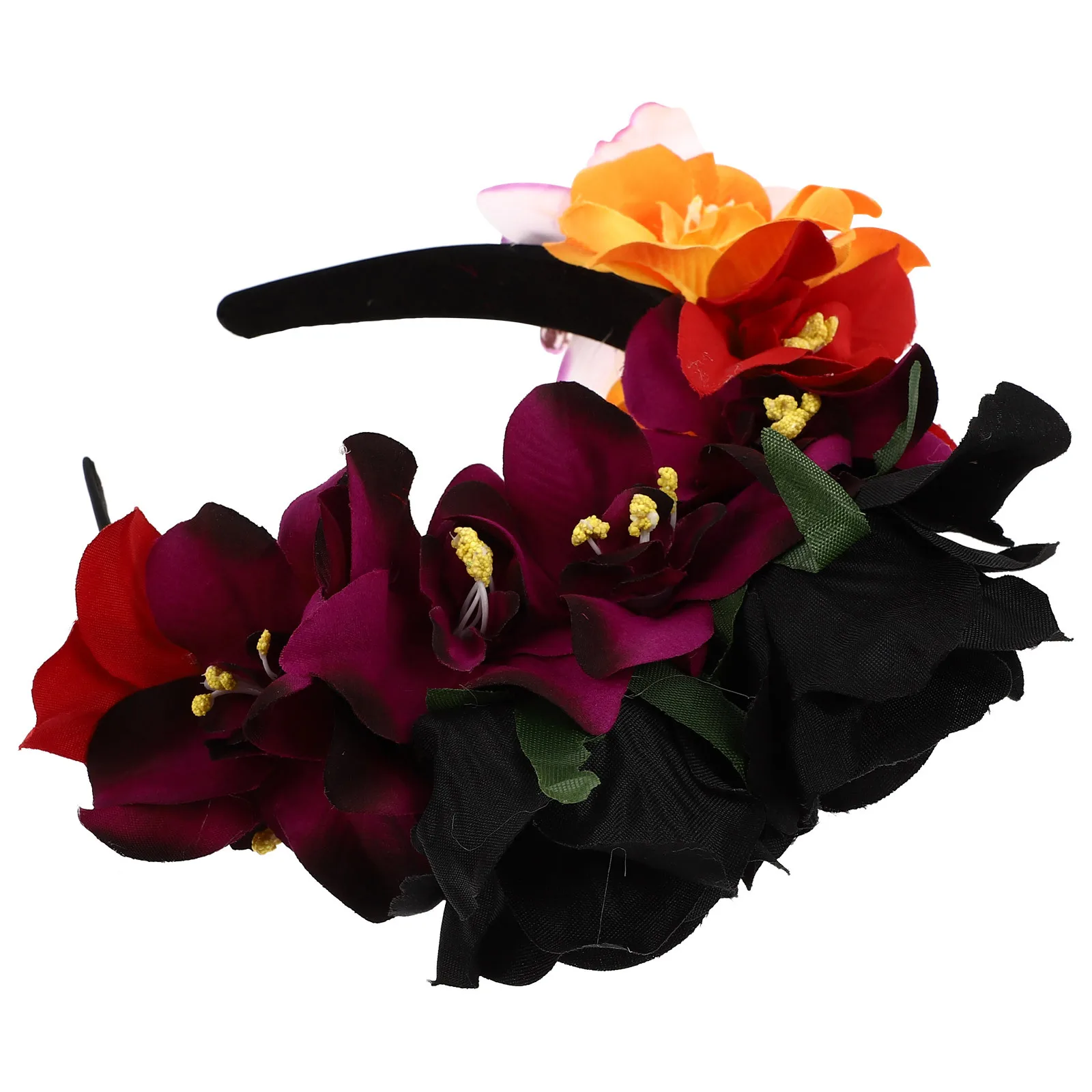 1 قطعة محاكاة روز عقال زهرة تصميم الشعر الأطواق للنساء عطلة حفلة الهالوين صور الدعامة الزفاف الشعر التبعي #2