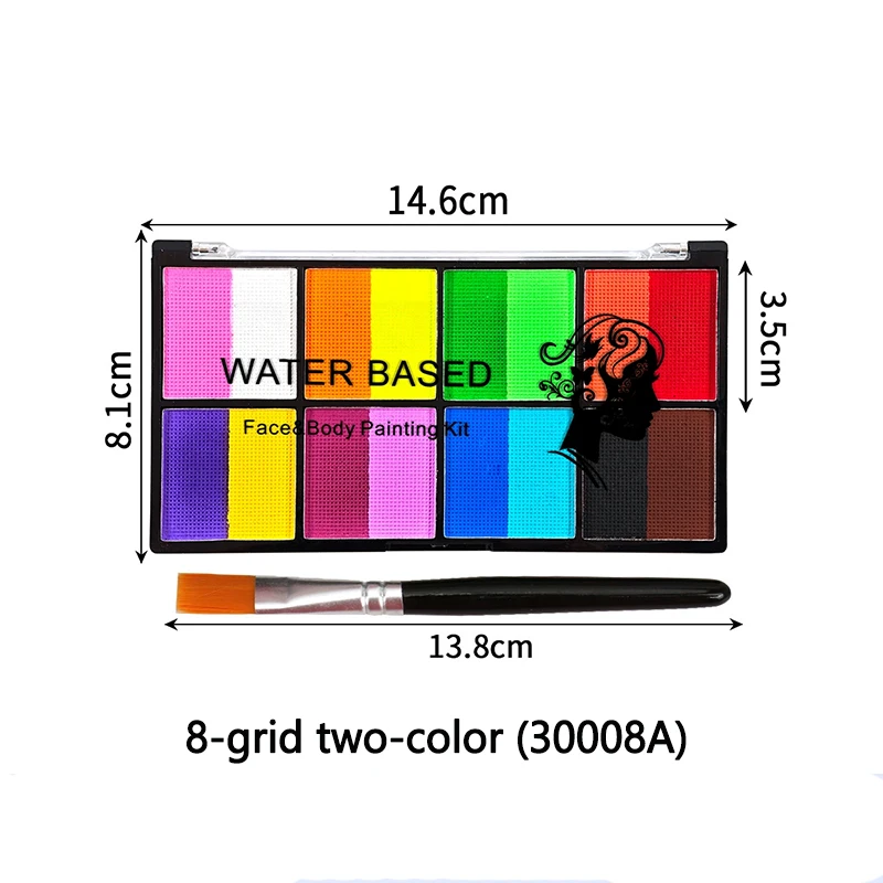 8 Colours Water-Soluble Rainbow Palette Children's Face Body Paint, Halloween Stage Makeup Body Paint Pigments Face Makeup