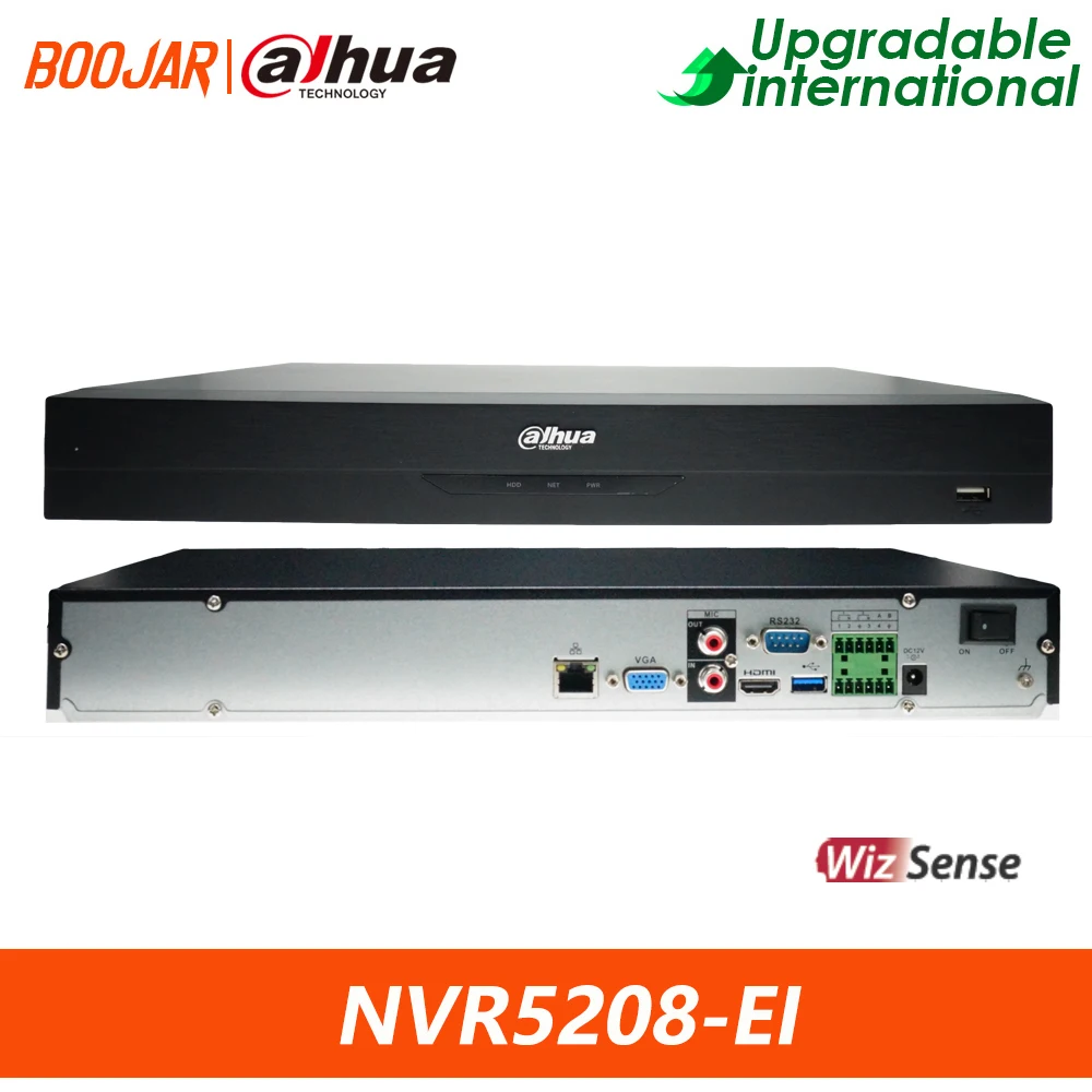 Dahua Original NVR5208-EI  8 Channels 1U 2HDD WizSense Network Video Recorder Face Detection And Recognition Can Upgradeable