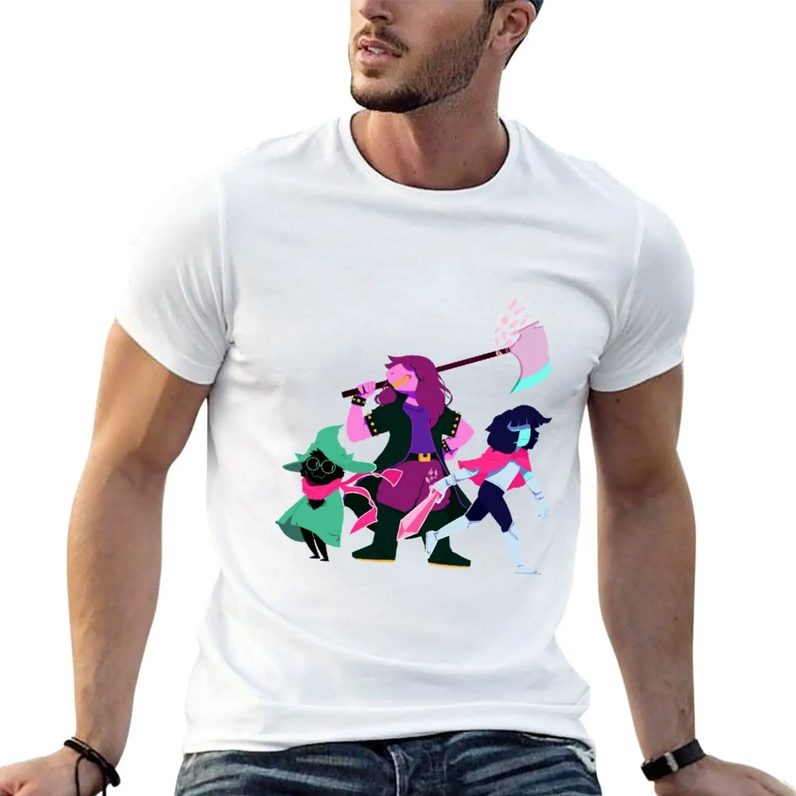Susie Kris and Ralsei Deltarune футболка корейская мода свитер Милая одежда оверсайз мужские футболки повседневные стильные