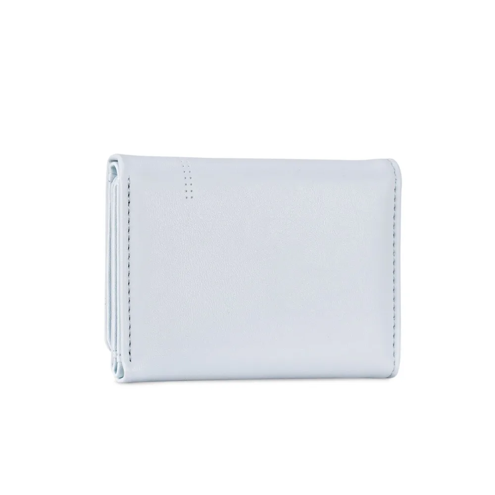 Heart-Shaped Bow Design Tri-fold Short Wallet Foldable PU Leather Coin Purse Multipurpose Multiple Card Slots Credit Card Holder