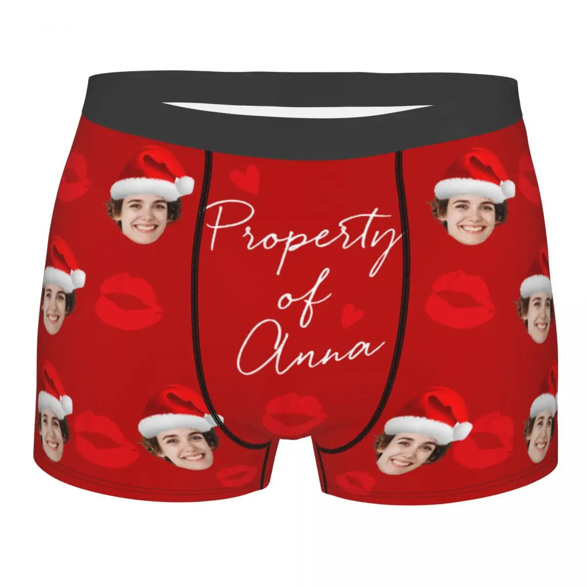 

Men Personalized Face Photo Custom Christmas Gifts Long Underwear Funny Boxer Briefs Shorts Panties Homme Breathable Underpants
