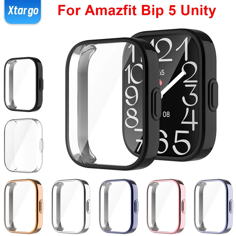 Capa tpu para amazfit bip 5 unity, protetor de tela macio para relógio inteligente, capa protetora completa para amazfit bip 5 unity